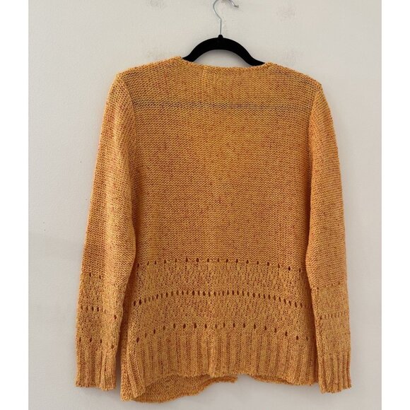 Skovhuus Women's Orange Cable Knit Long Cardigan Sweater Size Medium Bohemian - Picture 6 of 7